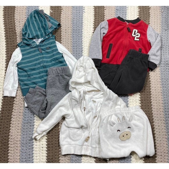 Carter’s Baby Boy 3-Piece Outfit Sets – Size 12M – Cozy Bundle - Picture 1 of 7